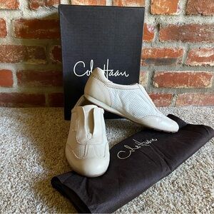COLE HAAN 9 B CREAM IVORY NO LACE SLIDE ON OXFORDS SHOES NIB
